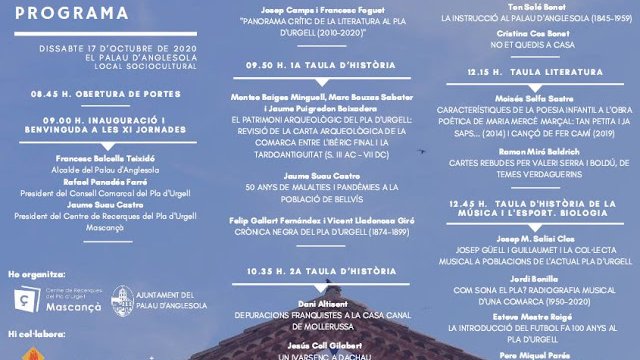 14 DE NOVEMBRE: JORNADES D'ESTUDIS DEL PLA D'URGELL TELEMÀTIQUES