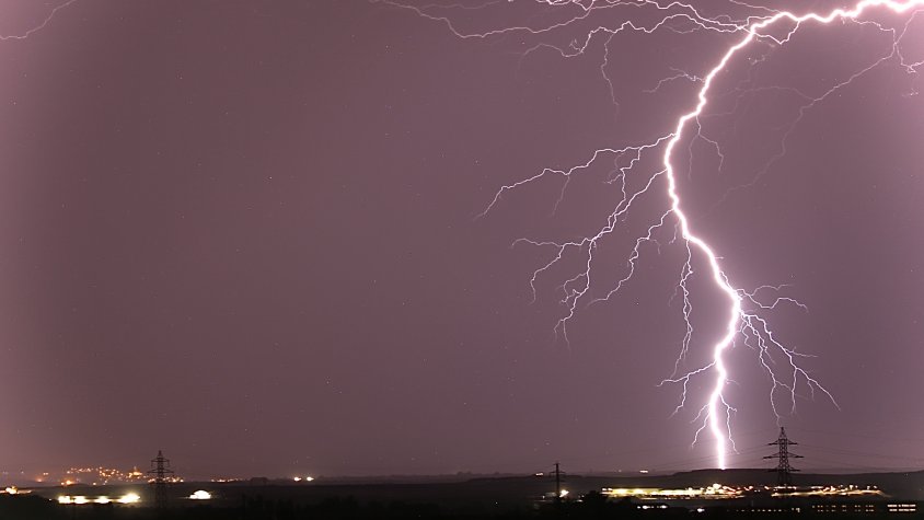 Fotos de llamps des del Palau d'Anglesola 