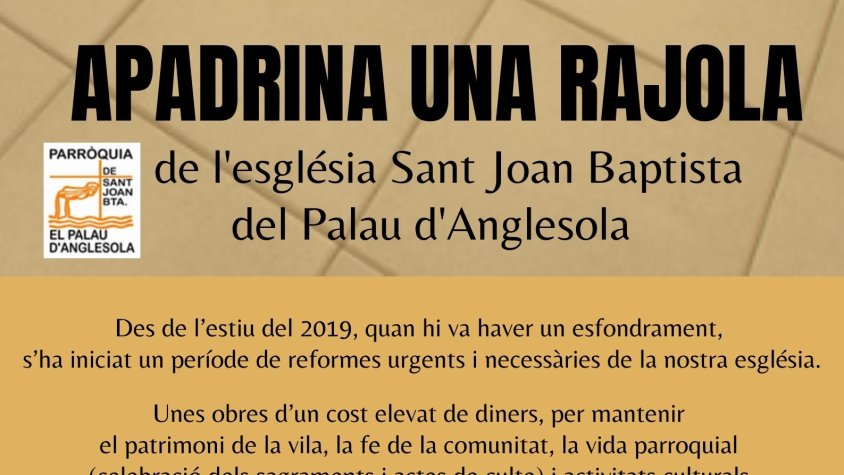 Apadrina una rajola de l'església Sant Joan Baptista del Palau d'Anglesola