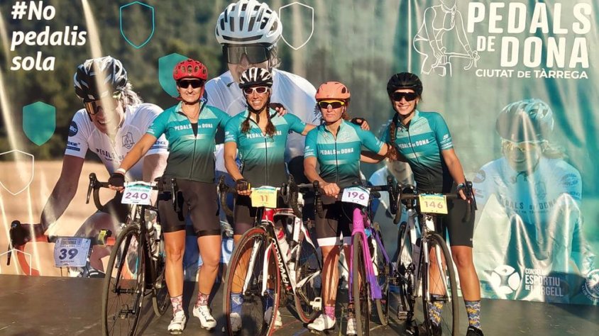 Dolors Guim, Dolors Gou, Laura Bota i Adriana Vilalta participen a la Marxa Pedals de Dona
