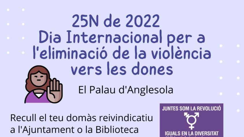 El 25 N Dia Internacional per a l'eliminació de la violència vers les dones