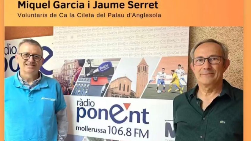 El Miquel Garcia i el Jaume Serret d'Amics de Ca la Cileta a Ràdio Ponent