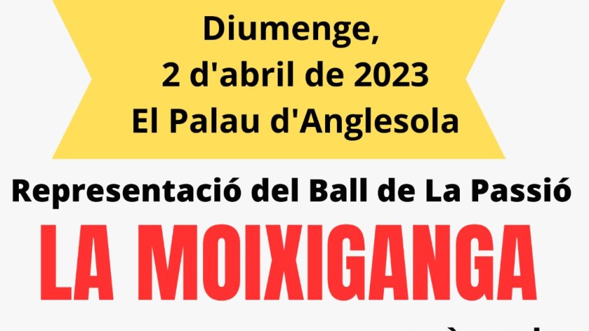 Diumenge de Rams al Palau d'Anglesola: rams d'olivera i llorer i representació del Ball de la Moixiganga