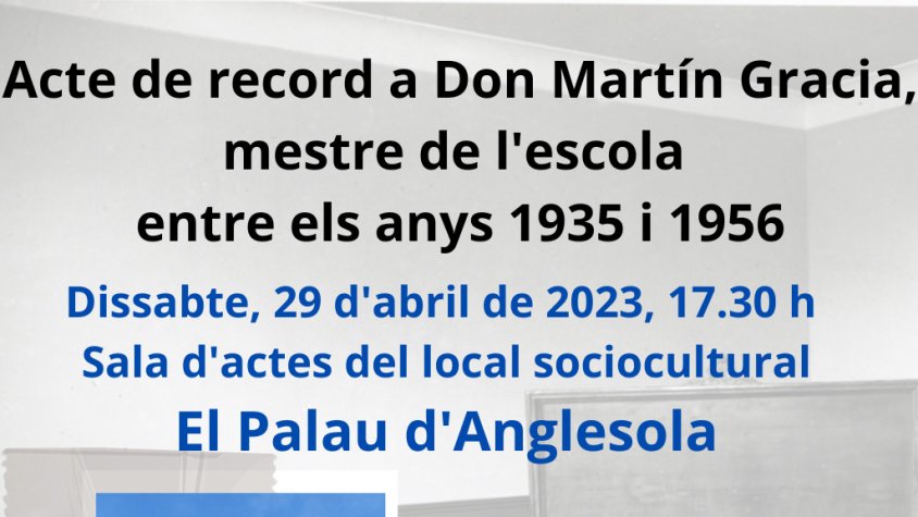 Acte de record a Don Martín Gracia, mestre entre els anys 1935 i 1956