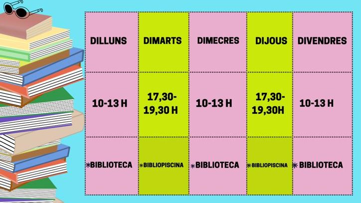 Horari d'estiu a la biblioteca Josep Pont i Gol del Palau d'Anglesola