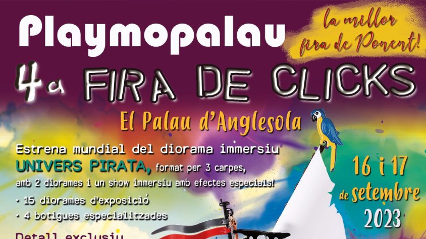 El 16 i 17 de setembre PLAYMOPALAU: 4a Fira de Clicks El Palau d'Anglesola