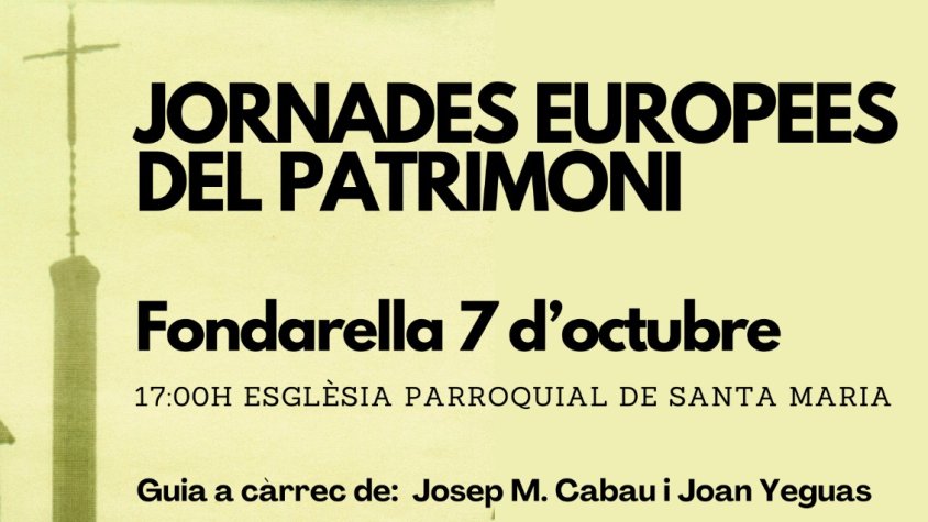 Jornades Europees del Patrimoni 2023 a Fondarella el 7 d'octubre