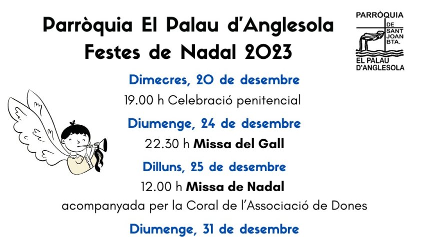 Celebracions a la parròquia del Palau d'Anglesola per les festes de Nadal