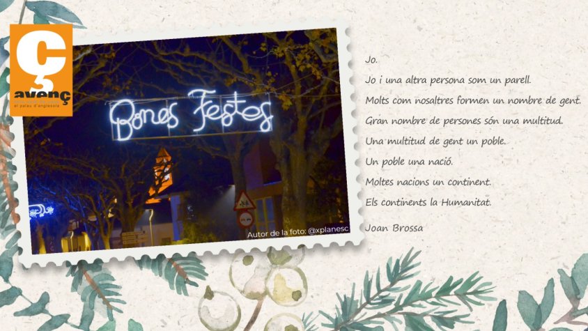 L'equip de l'Avenç del Palau d'Anglesola us desitja BONES FESTES!