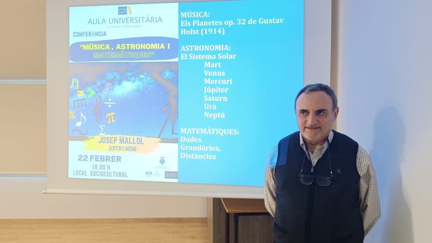 Josep Mallol: "És tot un repte per a mi combinar la música, l'astronomia i les matemàtiques en una xerrada"