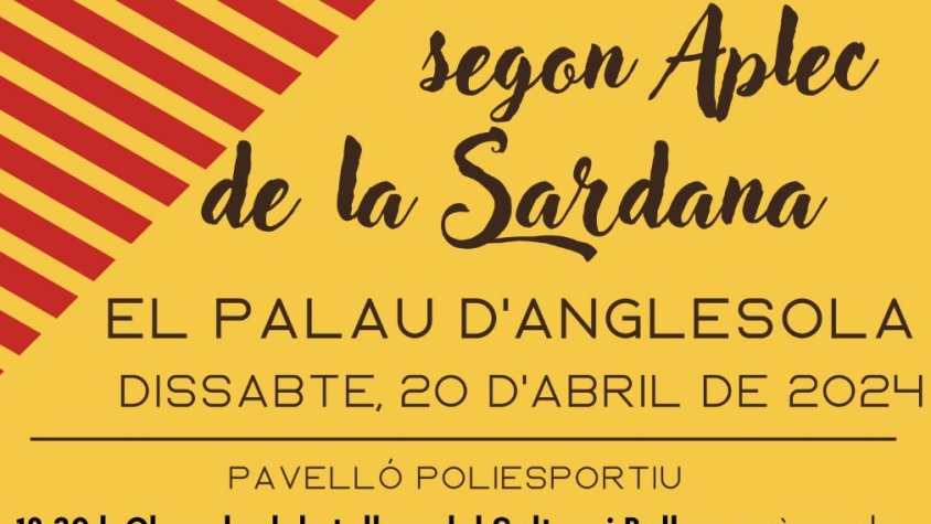 El dissabte, 20 d'abril, segon Aplec de la Sardana al Palau d'Anglesola