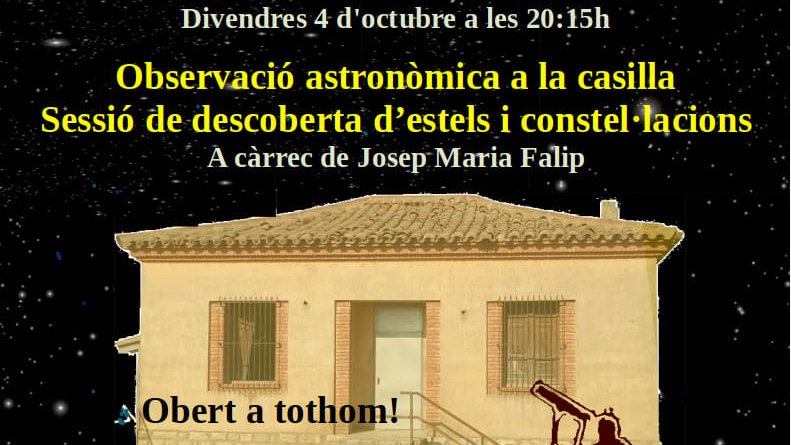 Observació astronòmica a la Casilla del subcanal del Palau d'Anglesola