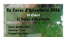 2a Cursa d'Orientació el 25 d'abril al Palau d'Anglesola